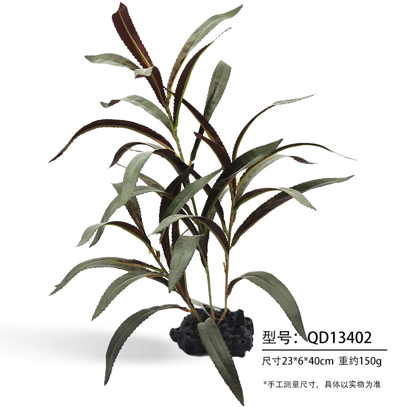 Simulación acuario acuario acuario paisajismo decoración plástico hierba simulación cocotero caja de reptil planta de paisajismo de eneldo verde