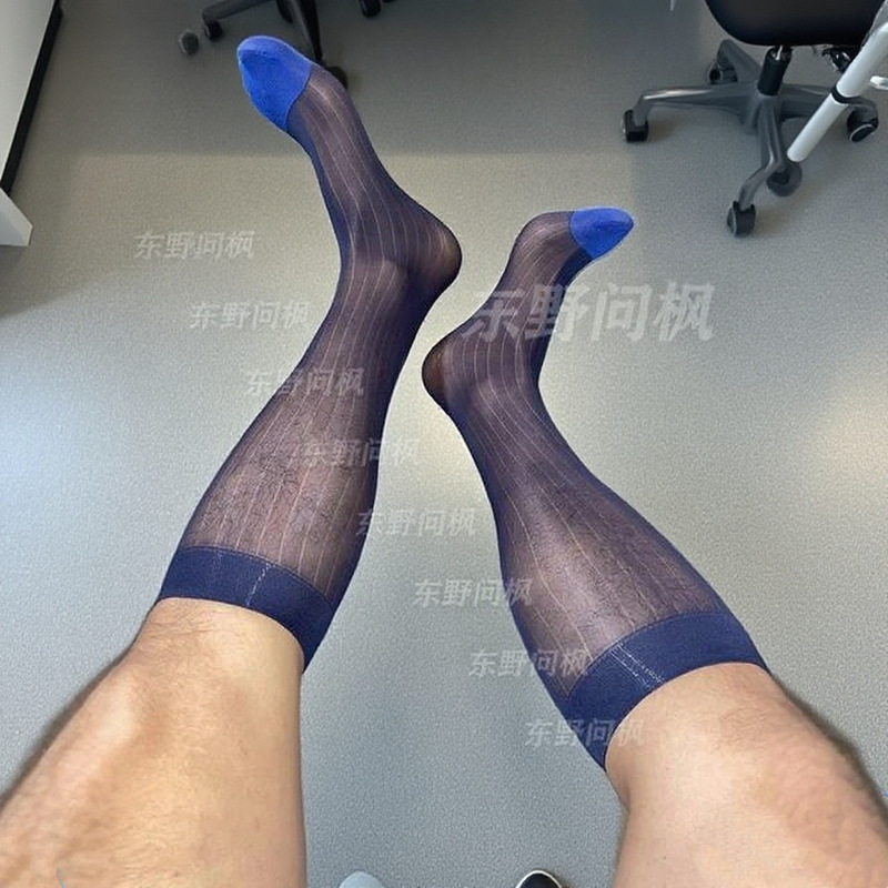 Men's Business Formal Stockings Japanese Style Wide Stripe Stockings Mid-Length Blue Toe Gold Toe Men's Stockings Men's Business Formal Stockings Japanese Style Wide Stripe Stockings Mid-Length Blue Toe Gold Toe Men's Stockings