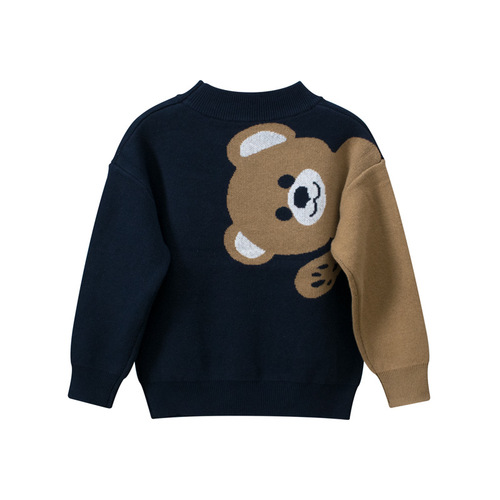 27kids brand children's clothing spring new children's sweater male baby sweater bear clothes one piece drop shipping