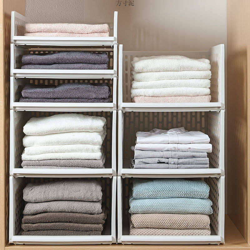Wardrobe Storage Rack, Large-Capacity Clothing Storage Box, Drawer-Type Storage Box, Layered Partition Organizer Cabinet