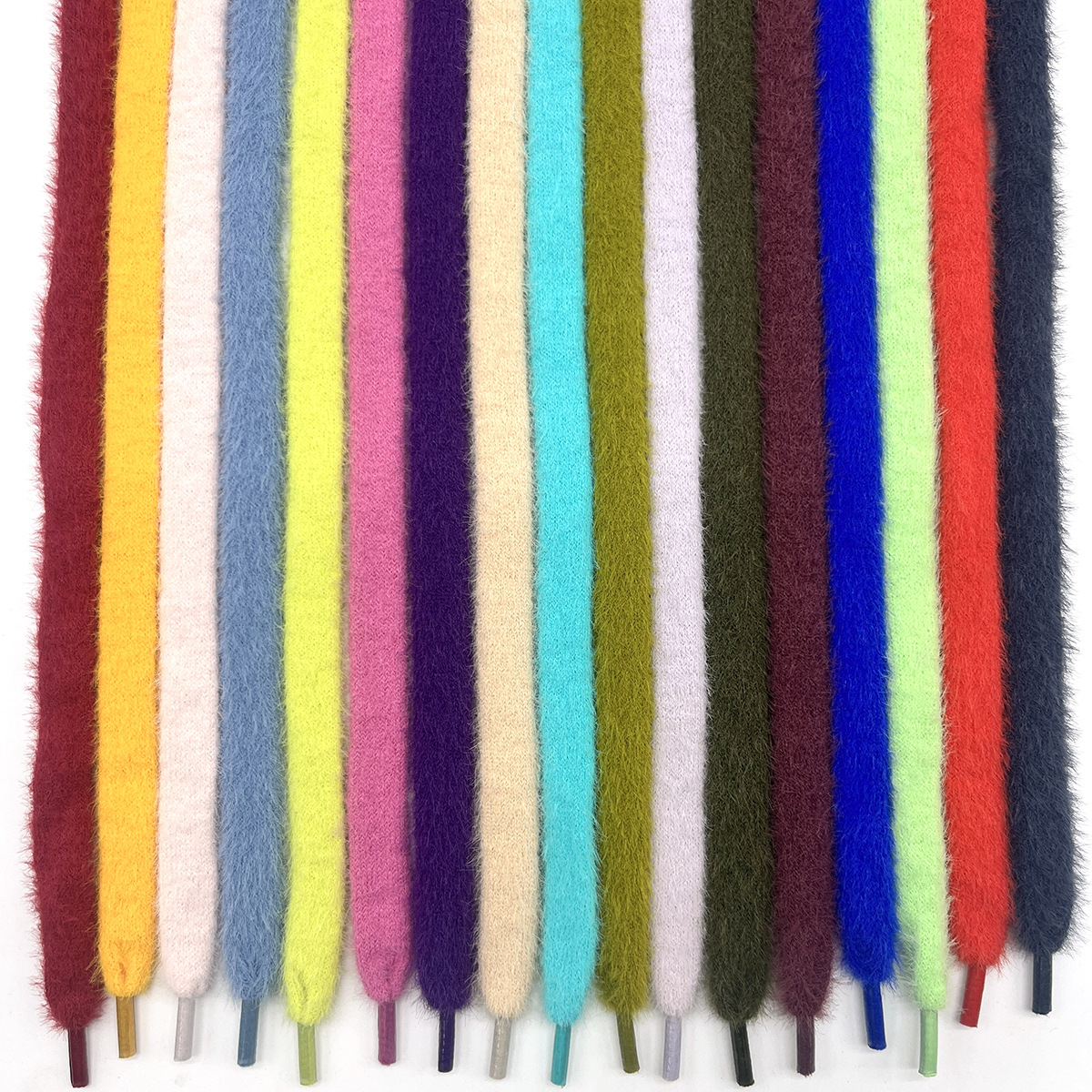 13mm color visón lana viento doble plano invierno otoño cordones de zapatos de peluche para hombres y mujeres cordones huecos casuales