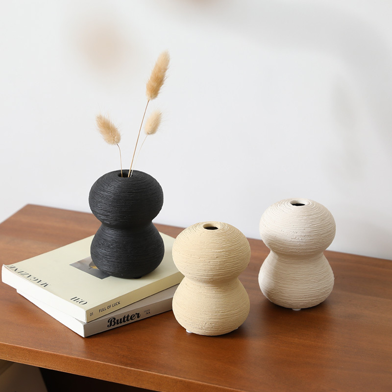 Wabilifeng creativo cerámica pequeño jarrón decoración sala de estar arreglo floral casa entrada mesa decoración de arte retro
