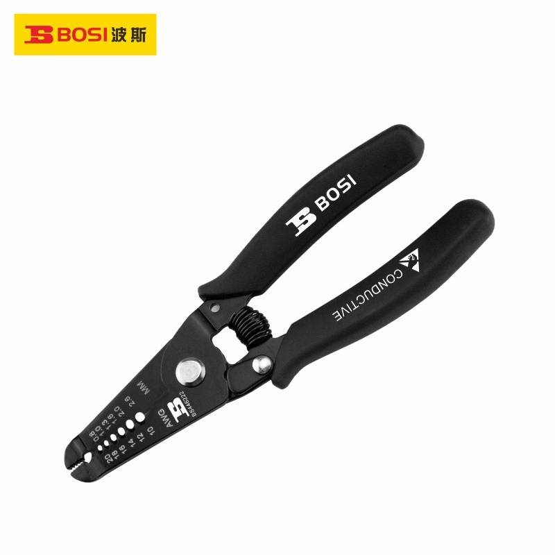 波斯工具专业级6寸防静电剥线钳剥线器0.8-2.6mm BS446222工具钢