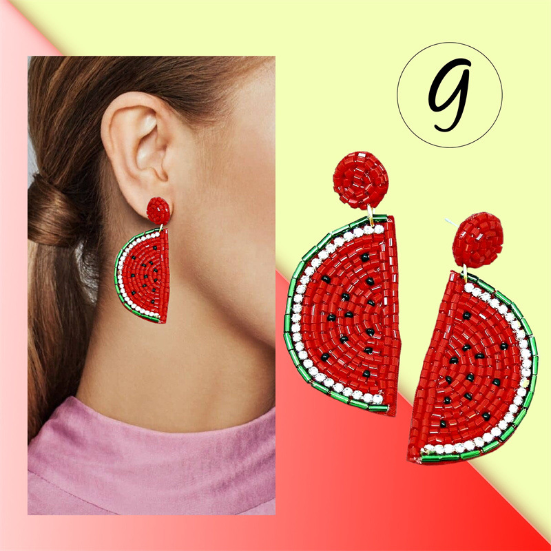 1 Pair Hip-Hop Watermelon Glass Drop Earrings display picture 2