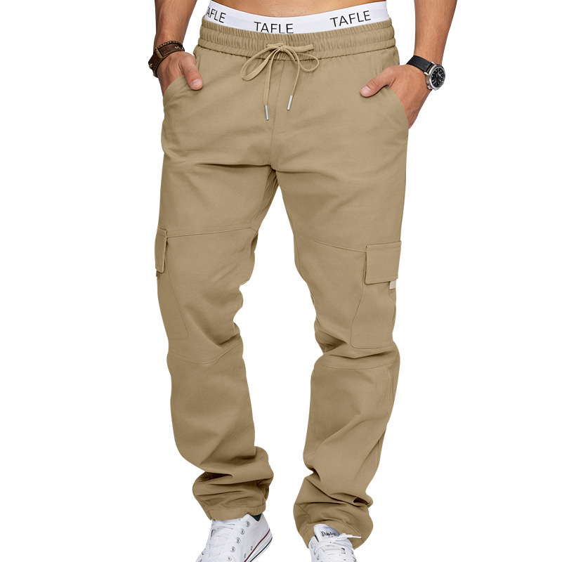Men's Clothing Men's Casual Trousers Loose Fit Multi Pocket Cargo Pants Patchwork Straight Leg For Formal & Casual_viptrois.com