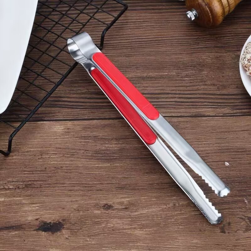 Pinzas de barbacoa coreanas de acero inoxidable engrosado, pinzas para pan y alimentos, pinzas de cocina coreanas extendidas para carne a la parrilla y buffet.