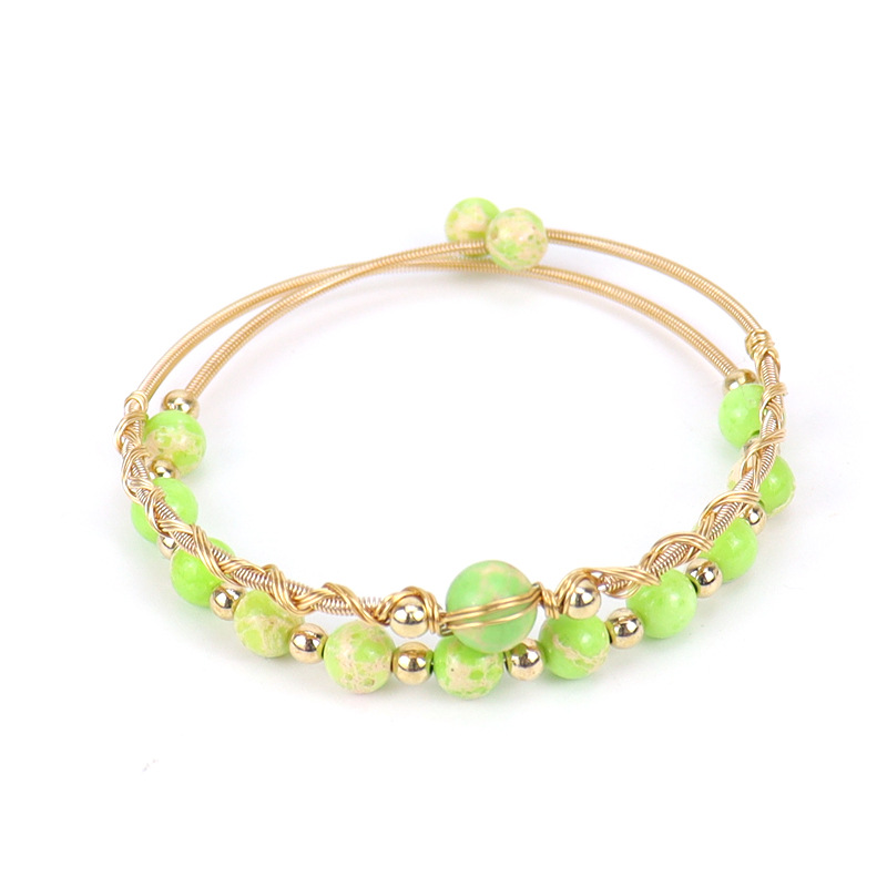 Fashion Geometric Copper Plating Natural Stone Bangle 1 Piece