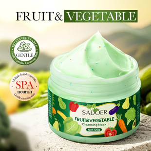 Full English Mud Mask Sadoer Vegetable and Fruit Cleansing Mask Deep Cleansing Facial Mud Mask Cross-Border Export Batch