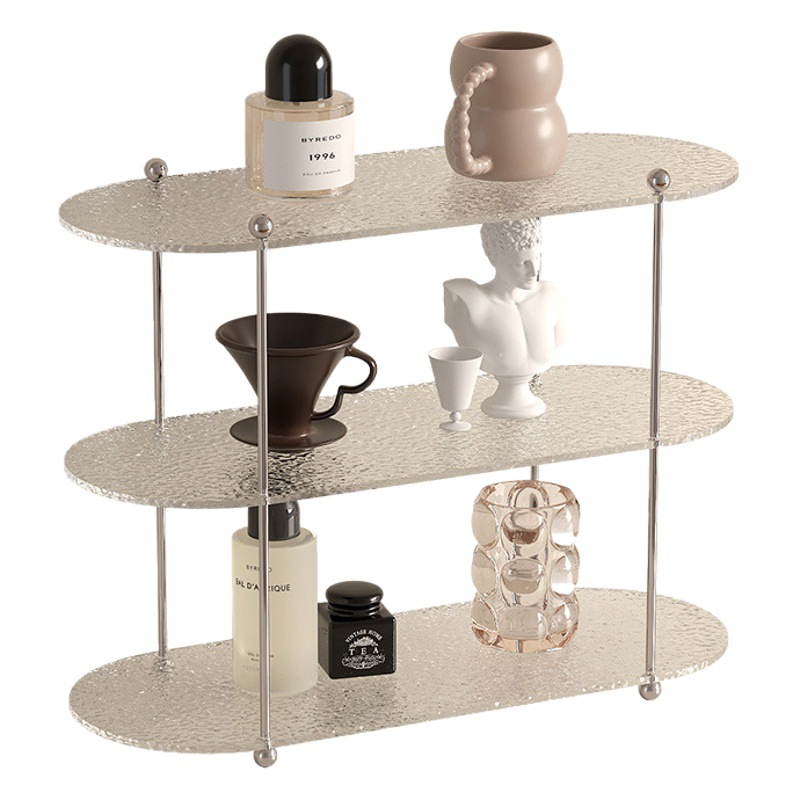 Estante de almacenamiento de acrílico estilo nórdico, organizador multifuncional para sala de estar, estante decorativo para escritorio con múltiples capas