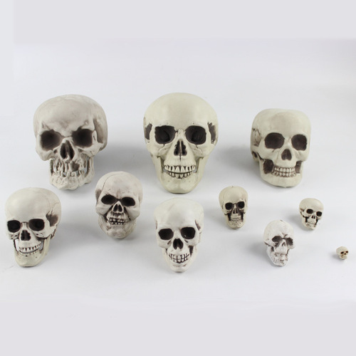 Shimmering simulated human skull model Halloween venue props Haunted house decoration horror ornaments skull