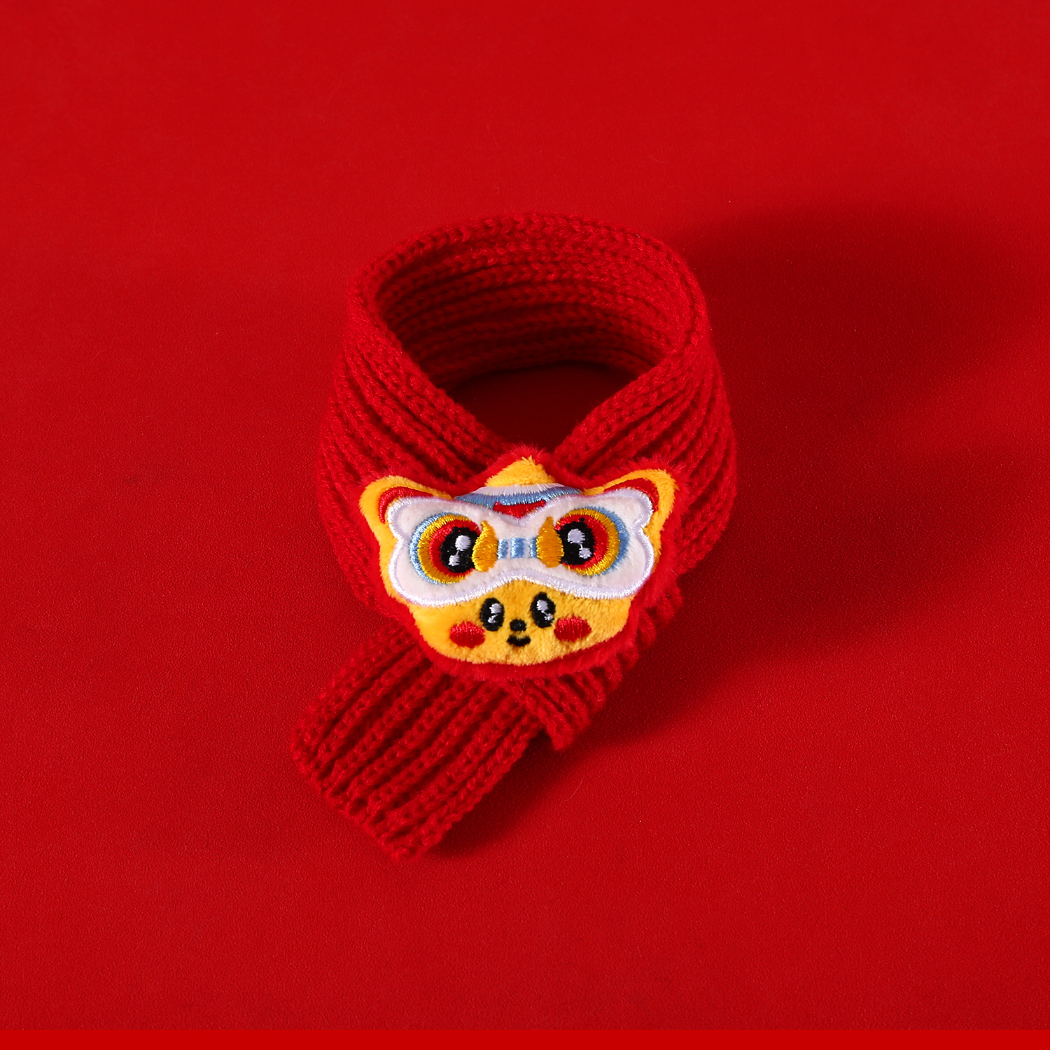 Mascota Año Nuevo bufanda sombrero traje gato cachorro rojo sobre fu carácter de lana Año del Dragón festivo rojo arco caliente image 9