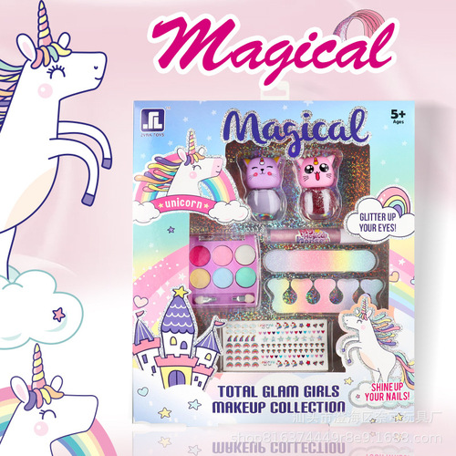 Cross-border foreign trade children's makeup toys little girl simulation cosmetics set lipstick eye shadow nail polish Amazon