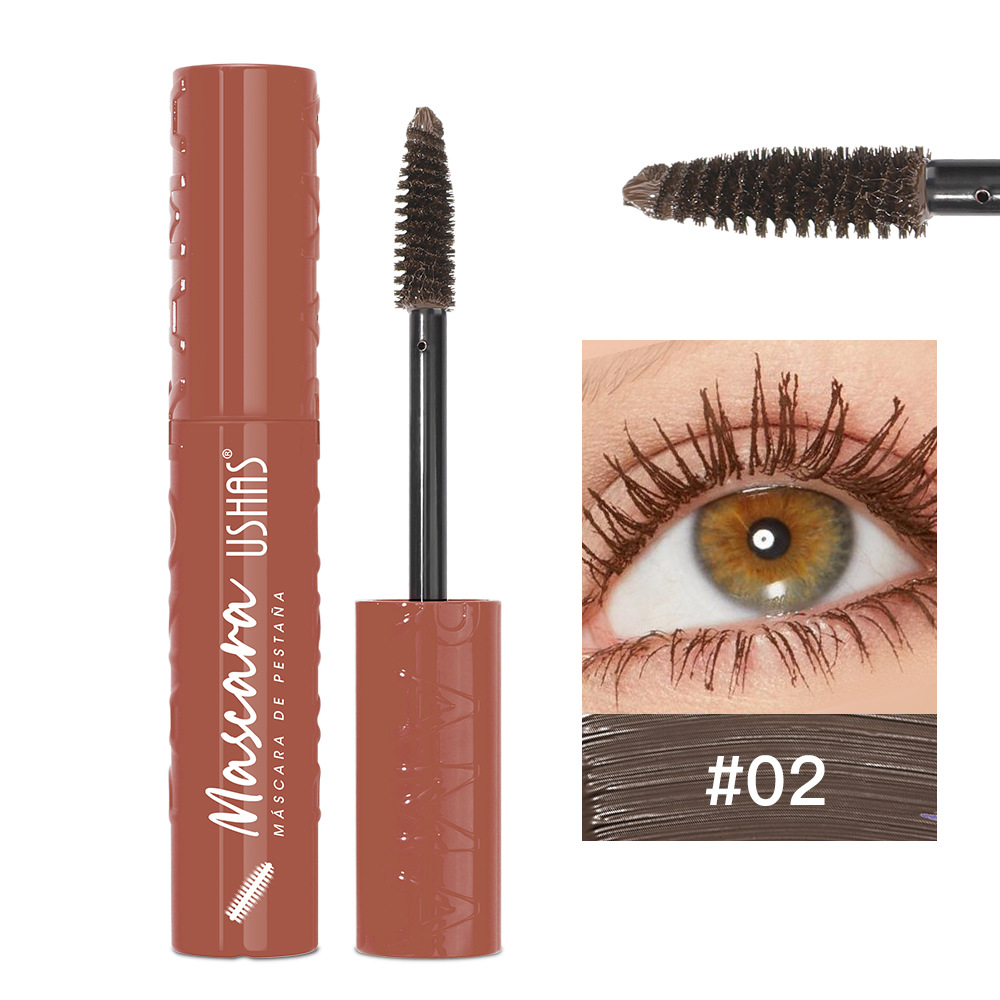 Máscara de pestañas de punto transfronterizo de USHAS europea y americana, rímel de seis colores rizado natural grueso y largo