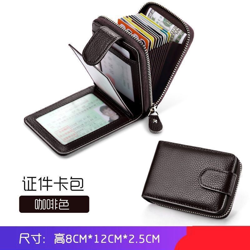 Celebridad de Internet nuevo titular de la tarjeta de los hombres Licencia de Conducir estuche de cuero titular de la tarjeta multifuncional Licencia de Conducir bolsa integrada Tarjeta de gran capacidad