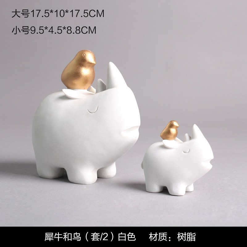 モダンでシンプルなかわいいペットの猫とクマの幾何学的な動物の装飾品北欧ホームモデルルームワインキャビネット子供部屋の装飾|undefined