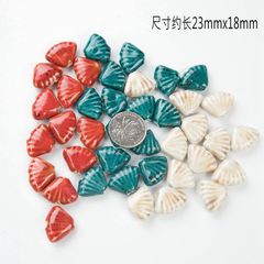 Ceramic jewelry accessories: Shell loose beads from Jingdezhen, high-temperature beads for weaving—materials ideal for crafting bracelets and necklaces