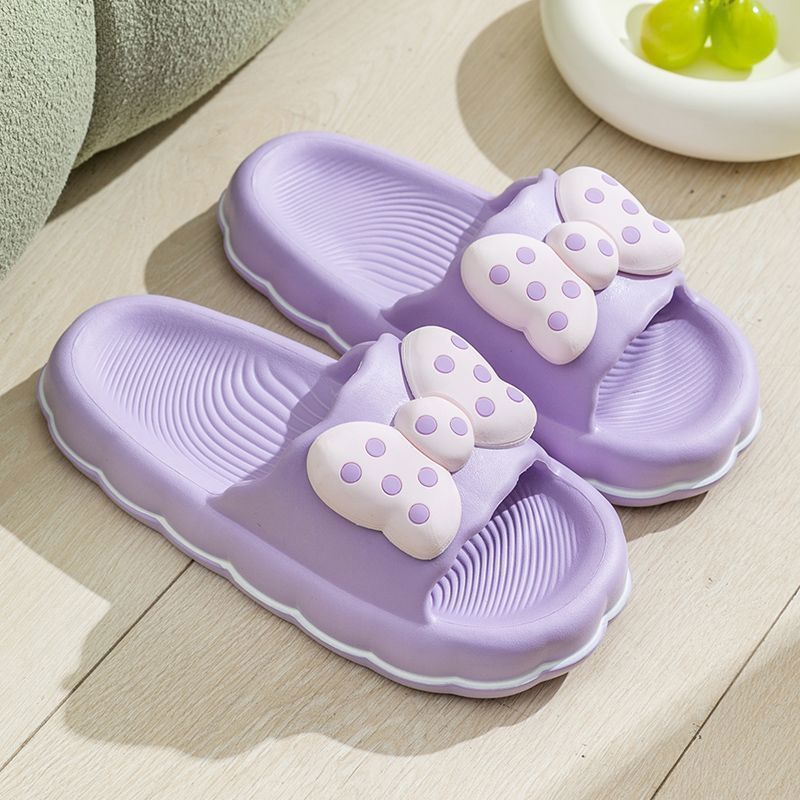 蝶結びスリッパ、夏用かわいい家庭用屋内用スリッパ、柔らかい厚底入浴用滑り止めスリッパ|undefined