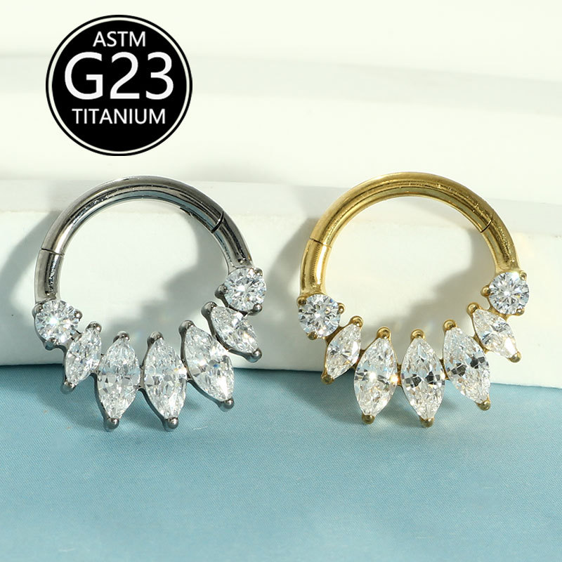Silver pointed spike labret stud material detail