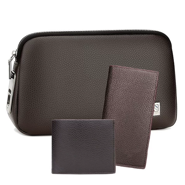 Brown hand loop bag, set, 3 piece set