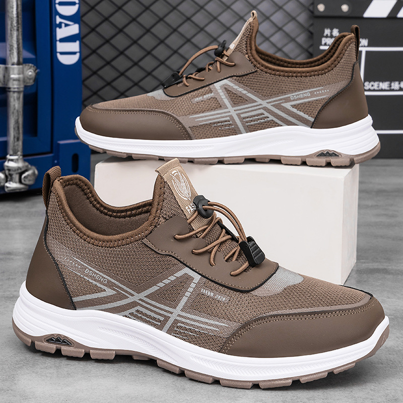 shoes men‘s summer breathable mesh surface shoes cross-border soft bottom not tired feet sneaker outdoor mountaineering running dad shoes men