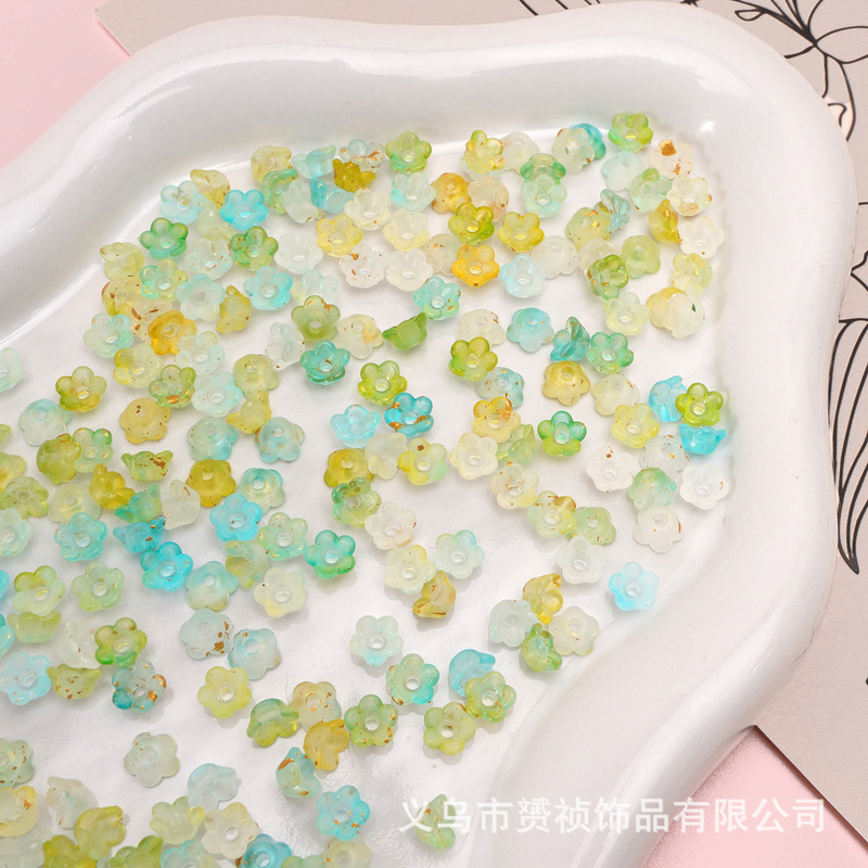 アクリルフラワービーズスペーサービーズゴールドビーズ手作り diy ネックレスブレスレットイヤリングジュエリー材料アクセサリー|undefined