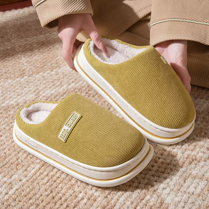 毛绒棉拖鞋秋冬季女士家居保暖厚底防滑2025情侣踩屎感男防水防滑