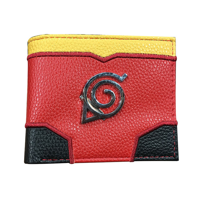 Naruto periferia billetera, Naruto Sasuke, cuatro generaciones de billetera roja, billetera corta, monedero de cambio de piel PU.