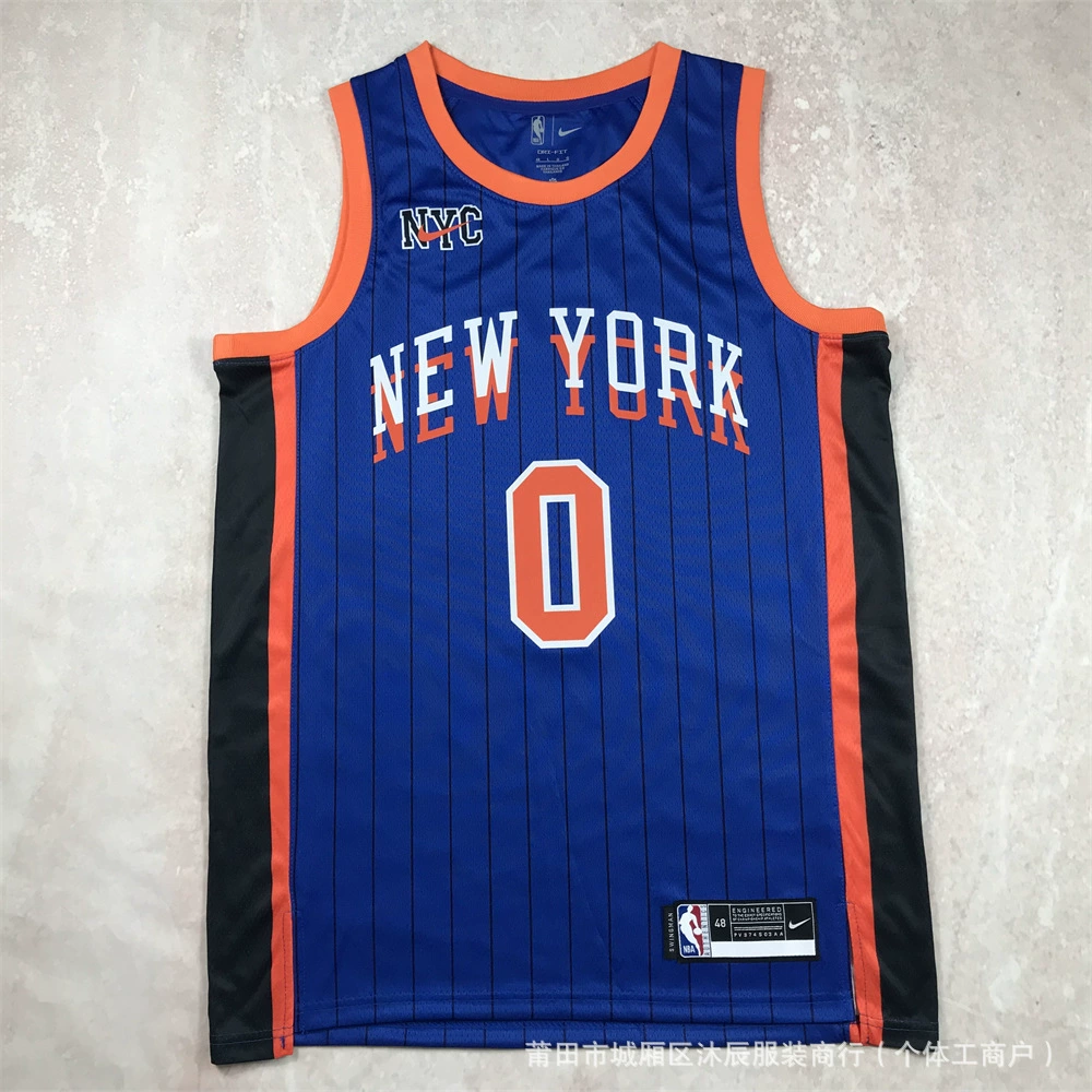 Горячее прессование американская баскетбольная форма Knicks Timberwolves Lakers Clippers Edwards Westbrook Russell спортивная майка