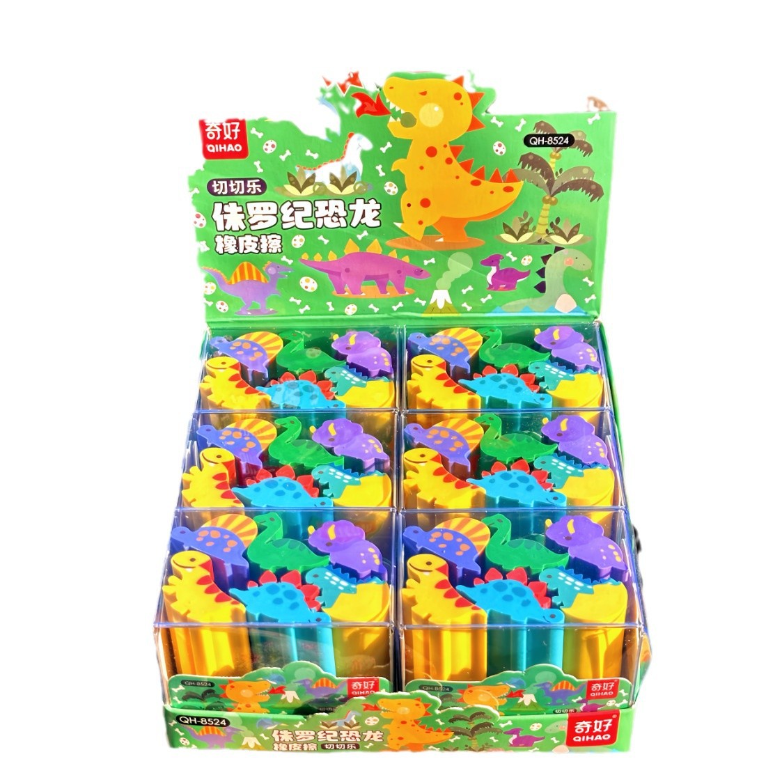 Chihao creativo borradora de dibujos animados dinosaurio tiranosaurio rebanada cortar música barra de goma estudiantes de papelería premios