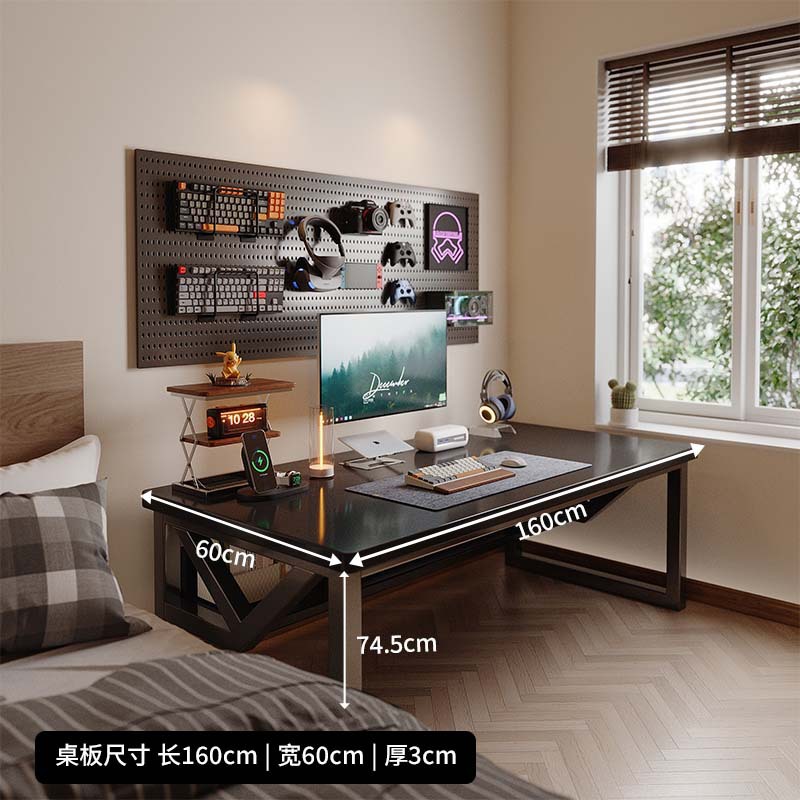 [싱글테이블-30MM두께 데스크탑] 블랙 160*60cm
