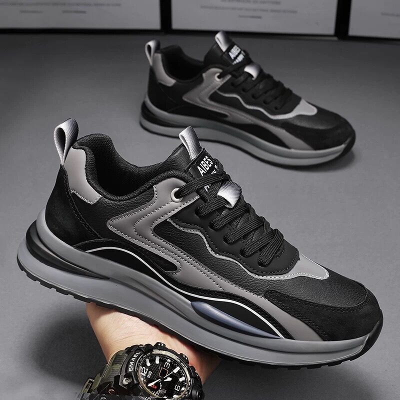 Forrest Gump Shoes Men's Shoes Summer Breathable Leather Shoes Men's Sneakers Korean-style All-match Thick-soled Casual Trendy Shoes for Torre