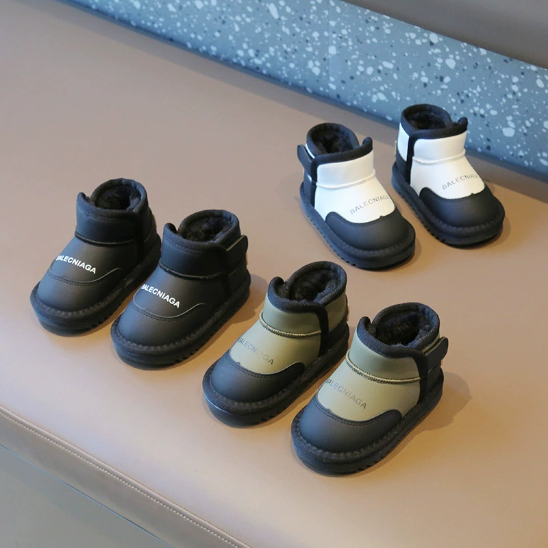 Детские зимние сапоги 2025 года, утепленные флисом, хлопковые ботинки для мальчиков и девочек, теплые зимние хлопковые сапоги оптом