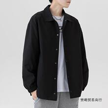 春季痞帅黑色休闲夹克男士工装外套春秋款情侣衣服棒球服外衣男生