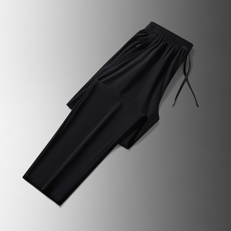 Pantalones de seda de hielo para hombres de verano delgados aumentando el tamaño suelto aire acondicionado pantalones de secado rápido pantalones deportivos casuales para hombres