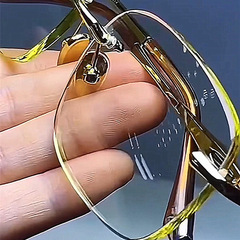 高級竹の葉の青い水晶の若い枠の水晶の石のメガネの男性の女性の高清の涼しい目の東海の石の鏡