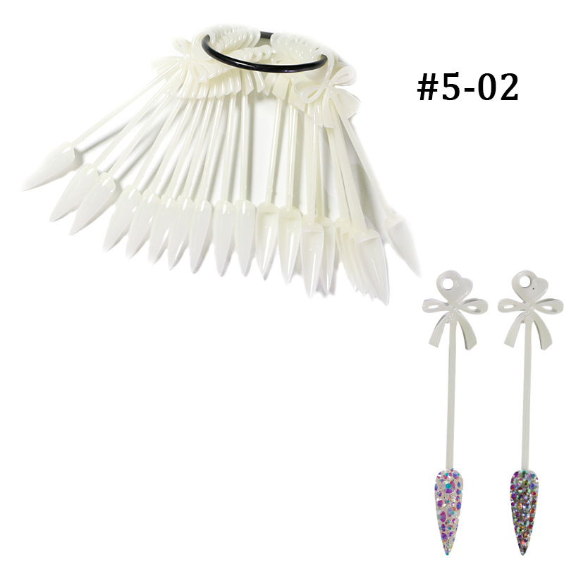 Placa de color de pantalla ZF 24 piezas de práctica de uñas pieza punta de uñas forma de abanico en forma de arco de flores tablero de exhibición de arte de uñas tarjeta de color