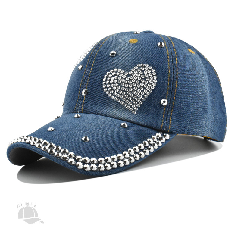 Women's Lady Simple Style Star Rhinestone Curved Eaves Baseball Cap display picture 13