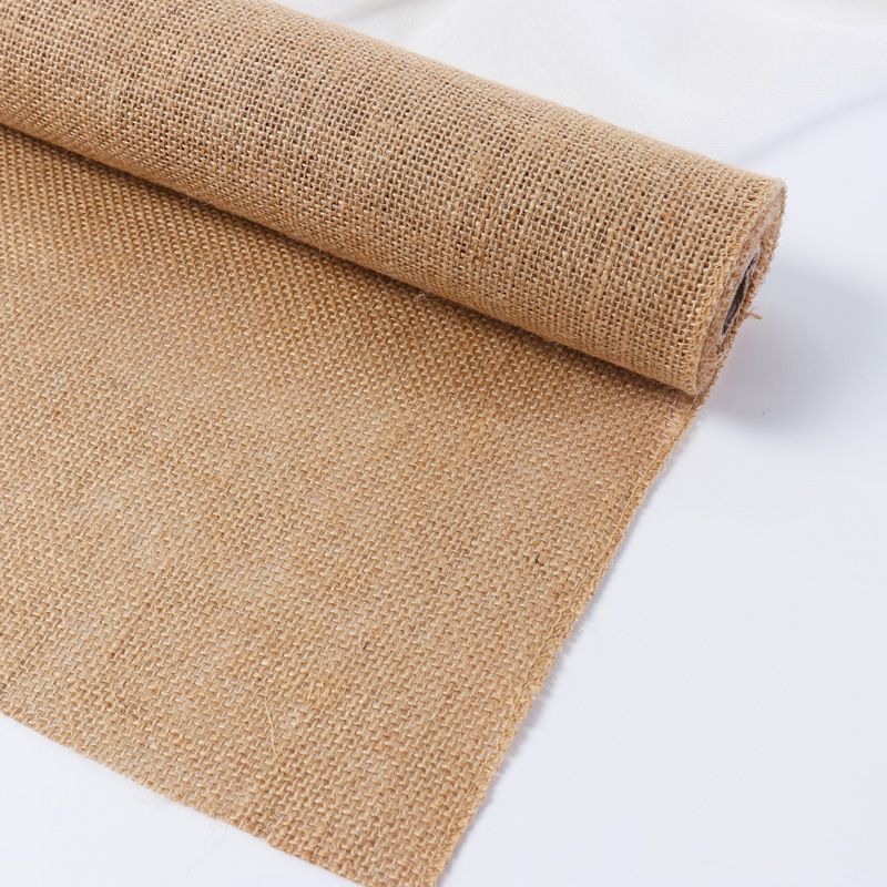 Rollo de lino de color original Lino natural decoración del hogar yute lino grueso regalo de dibujos animados flor material de embalaje al por mayor