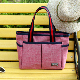Women's bag new canvas handbag casual bag Mummy bag work lunch bag printed LOGO wholesale solid color hand bag
