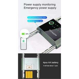 Smart Bluetooth Fingerprint Glass Door U-Shaped Lock Password Swipe Card Bluetooth Unlocking Office Door Anti-Theft Lock Tuya Smart