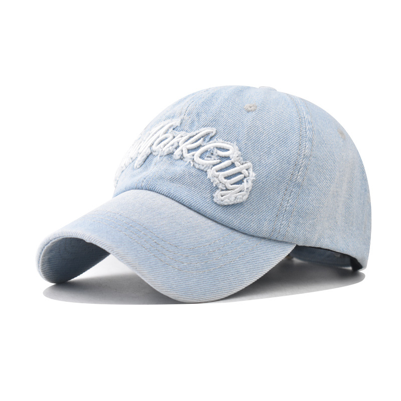 Lavados coreanos para hacer viejas letras bordadas sombreras de béisbol de la ciudad de Nueva York personalidad masculina y femenina sombrera de lengua de pato image 9