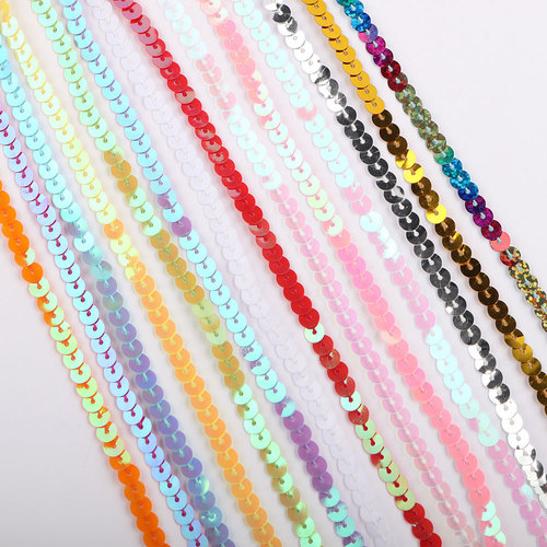 New color sequin strip ribbon 10 yards/card DIY ethnic style stage clothing lace decoration sequin accessories