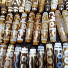 批發藏式牙黃老九眼天珠 大號天珠原石瑪瑙diy飾品項鍊吊墜禮品