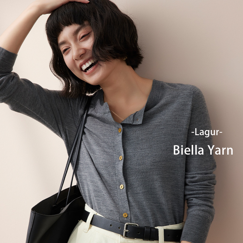 Diamond Edition! German Yangtze Yarn Series Round Neck Cardigan Coat Women's Early Autumn Wool Knitwear Long Sleeve Winter