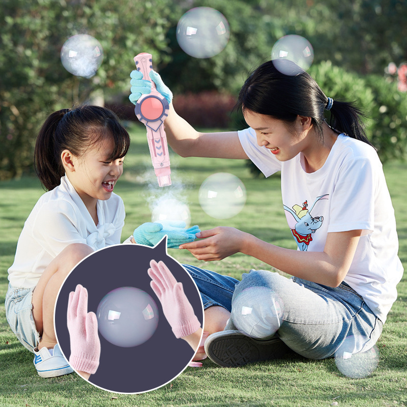 Flapping elastic smoke bubble machine girl's heart ins Internet celebrity toy TikTok same style children's electric bubble blowing