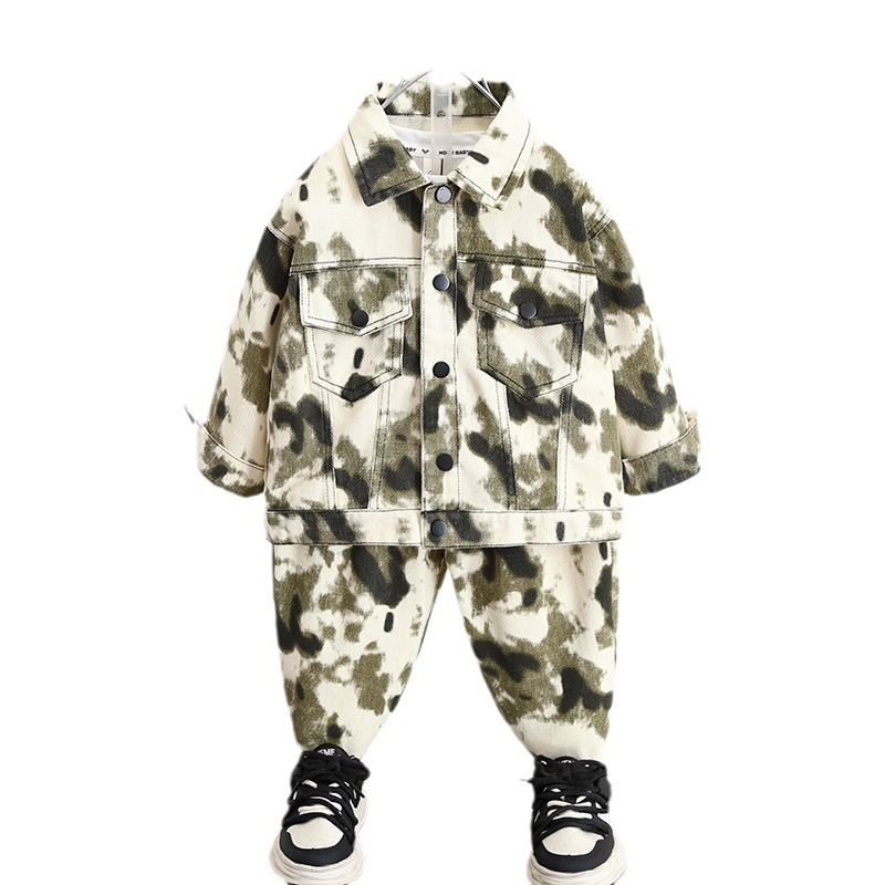 5966 traje de otoño para niños 2025 primavera y otoño nuevo estilo coreano rosa niños camisa de bebé chaqueta de dos piezas