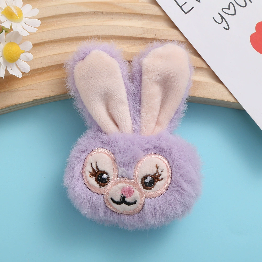 Cartoon three dimensional rabbit, doll, plush children's brooch, accessory, (Physicals)