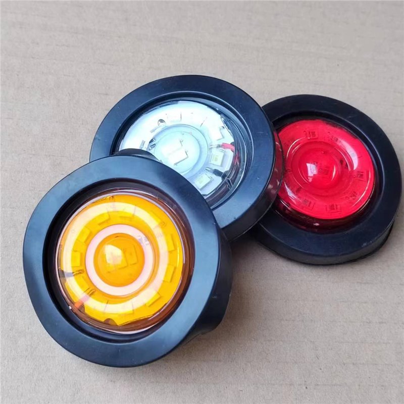 中集挂车示高示宽灯圆形角灯骨架栏板边灯2寸小圆灯24V货车集装箱