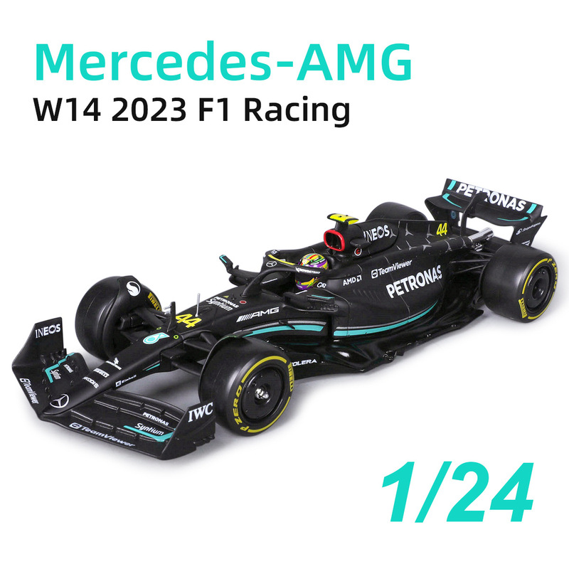 Bimei High 1:24 Mercedes-Benz W14 Car Model 2023 Alloy Simulation Car Model Hamilton Ornaments Collection Men