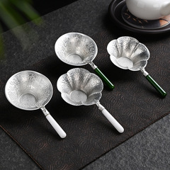 純錫茶漏れ玉の柄の側は茶を水浸しにします。